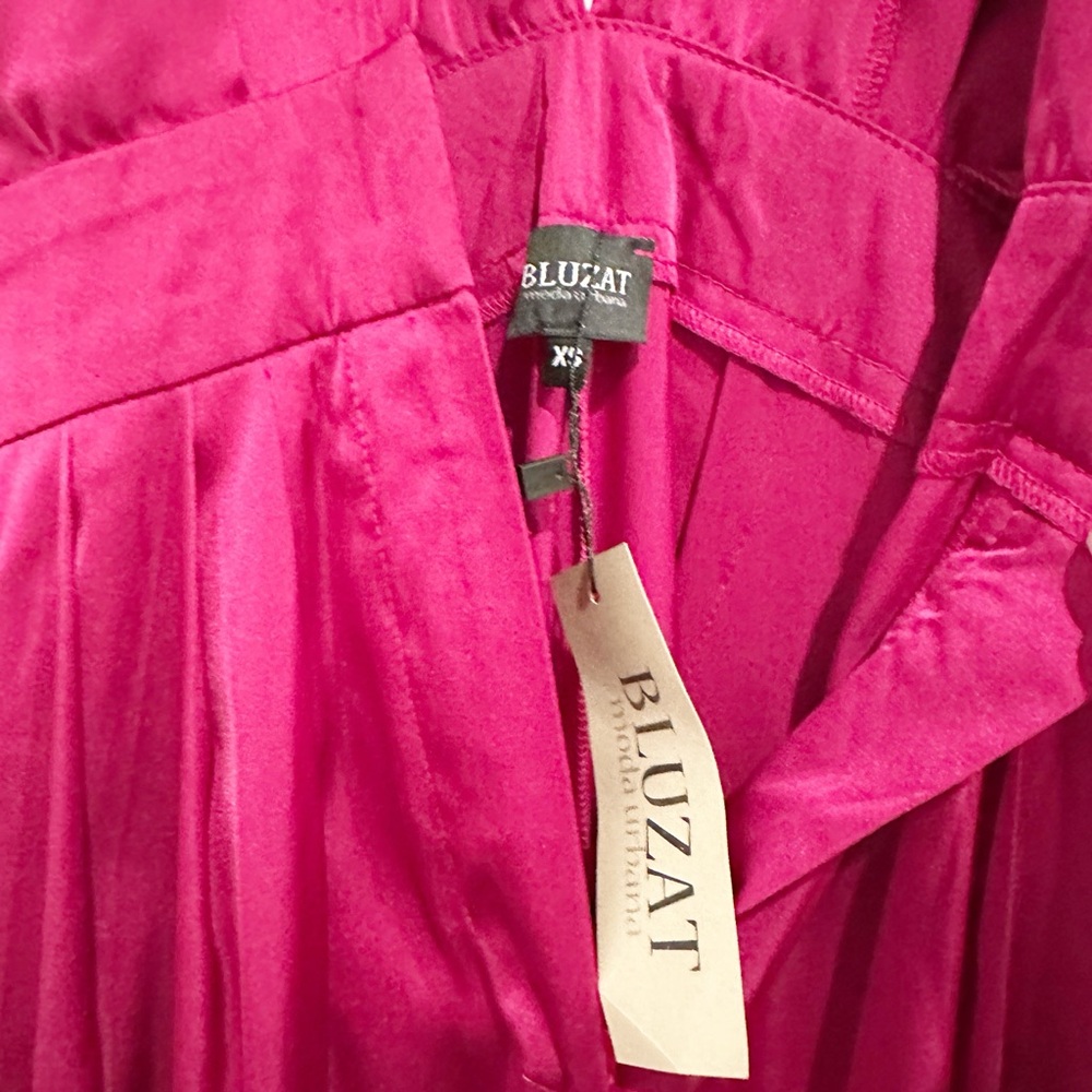 NWT BLUZAT Fuchsia Maxi Draped Jumpsuit Size XS - Picture 11 of 14